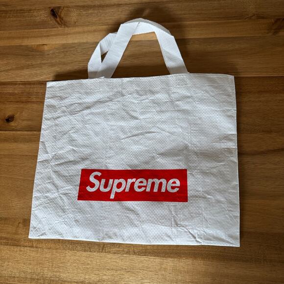 Supreme Box Logo Reuseable Shopping Tote Bag White Red - Picture 6 of 10